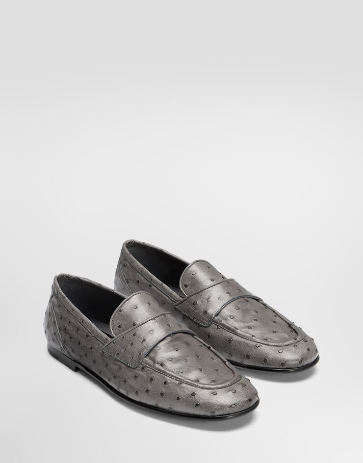Dolce & Gabbana Ostrich leather slippers Dolce & Gabbana Ostrich leather slippers Grey A50391A8M90