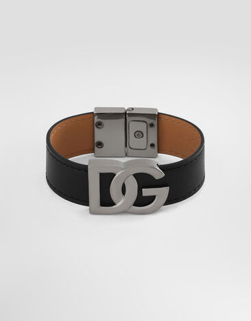 Dolce & Gabbana سوار من جلد عجل بشعار DG أسود BJ0815AP599