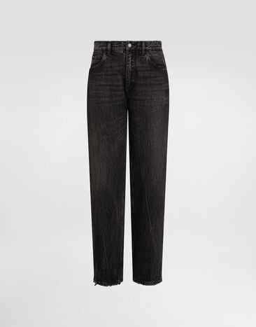 Dolce & Gabbana Oversize cotton jeans with embroidered logo Multicolor G5MO3DG8MD8