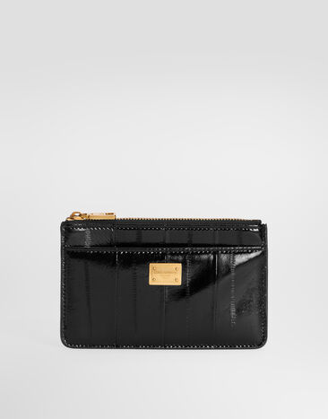 Dolce & Gabbana Porte-cartes en cuir d’anguille Noir BI1261A8B08