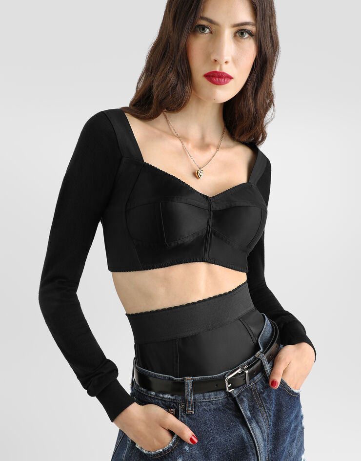 Dolce & Gabbana Satin bustier top Dolce & Gabbana Satin bustier top Black F7CH6TGDEB8