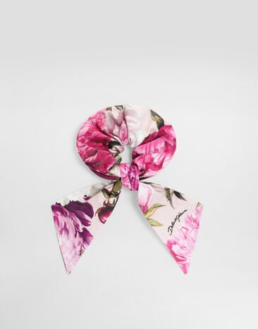 Dolce & Gabbana Peony-print flannel scrunchie Multicolor LB7A19G7QZV