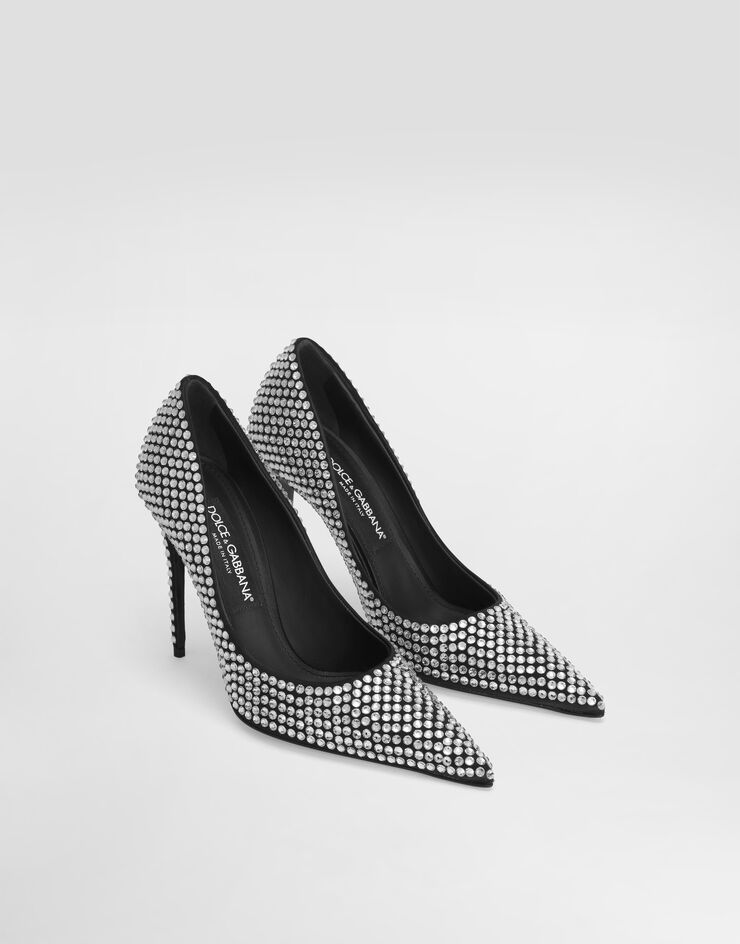 Dolce & Gabbana Satin pumps with fusible rhinestones Multicolor CD1744AD479