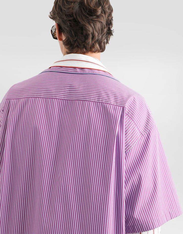 Dolce & Gabbana Hawaii striped poplin shirt Multicolor G5OL8TFR52M