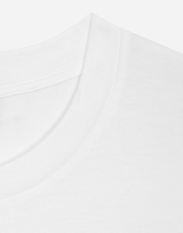 Dolce & Gabbana Camiseta corta de punto con logotipo DG Blanco F8U13TGDBUX