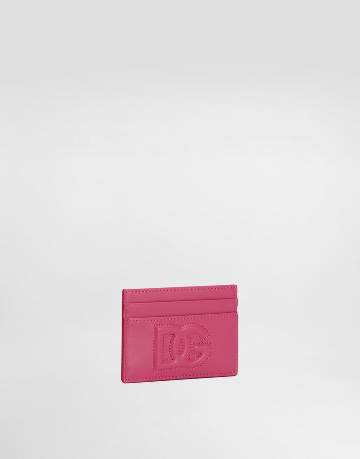 Dolce & Gabbana Calfskin card holder with DG Logo Lilac BI0330AG081