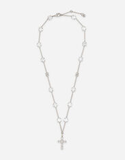 Dolce & Gabbana Rosary-style necklace with rhinestone-detailed crosses Silver WNQ4S2W1111