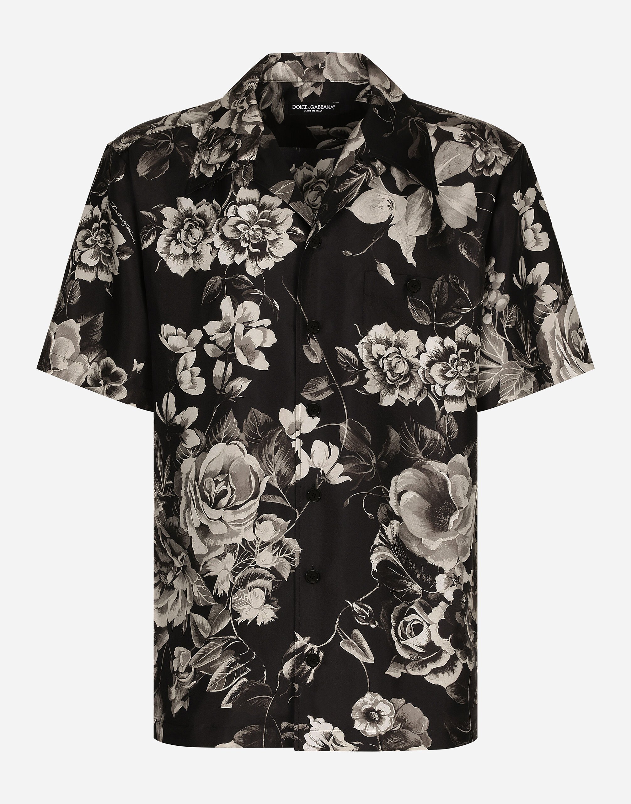 Dolce & Gabbana قميص هاواي حريري بطبعة زهور مطبعة G5JM8TFS4HS