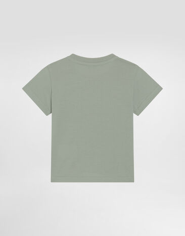 Dolce & Gabbana Jersey t-shirt with DG embroidery Green L1JTEYG7PRR