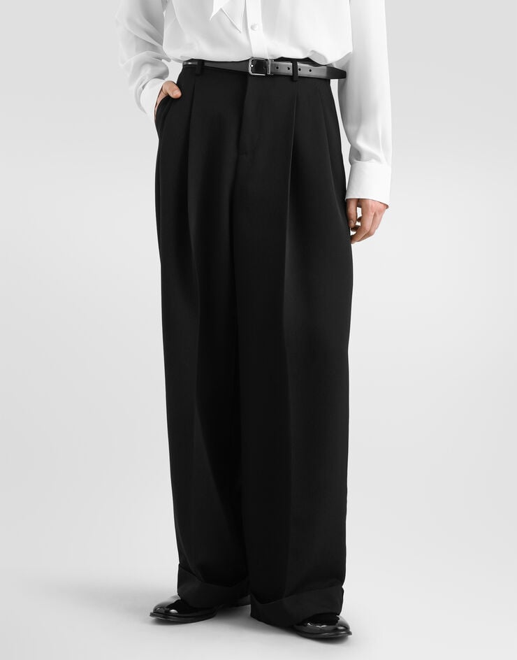 Dolce & Gabbana Pantalon en gabardine de laine Dolce & Gabbana Pantalon en gabardine de laine Black GP17DTFU21E
