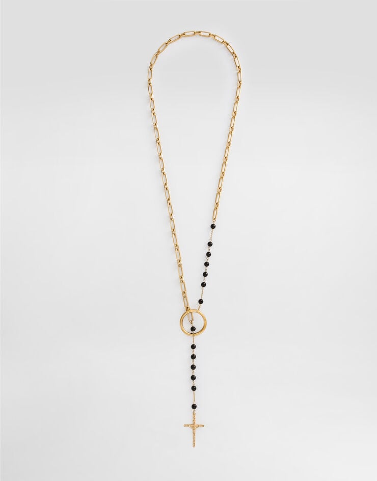 Dolce & Gabbana Rosary necklace with chain detailing Dolce & Gabbana Rosary necklace with chain detailing Gold WNN8S3W1111