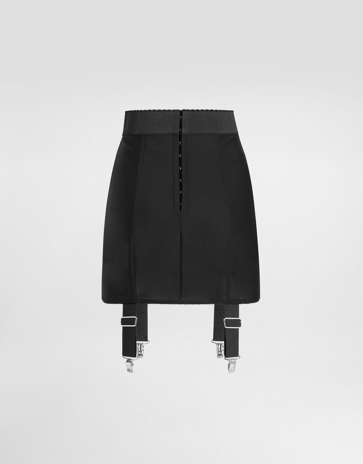Dolce & Gabbana 薄纱吊袜带束腰短款半裙 黑 F4C5CTGDC01