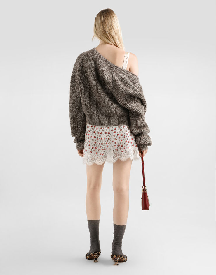 Dolce & Gabbana Wool blend english rib cardigan Dolce & Gabbana Wool blend english rib cardigan Turtle Dove FXVD5TJGMEO