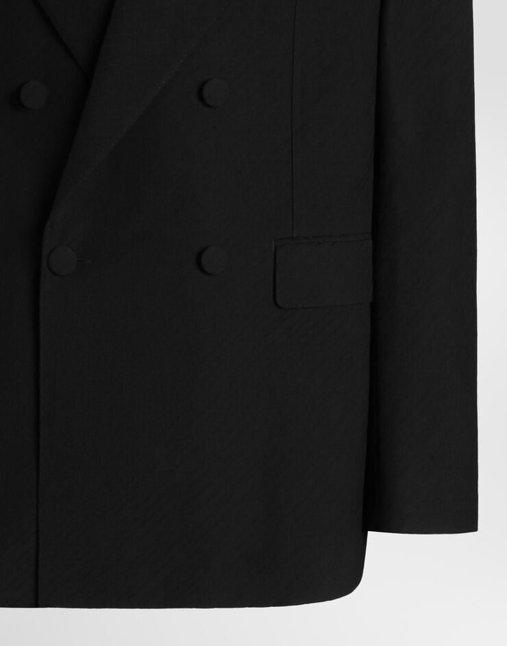 Dolce & Gabbana Chaqueta cruzada Sinatra en jacquard de lana Negro G2VR4TFJ2CN