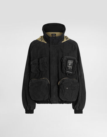 Dolce & Gabbana Waxed natté bomber jacket Black G9BPWTHUMVU