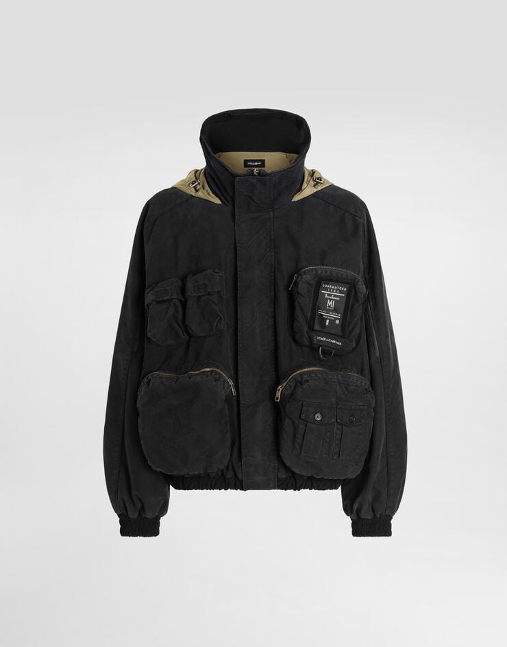 Dolce & Gabbana Waxed natté bomber jacket Black G9BPWTHUMVU