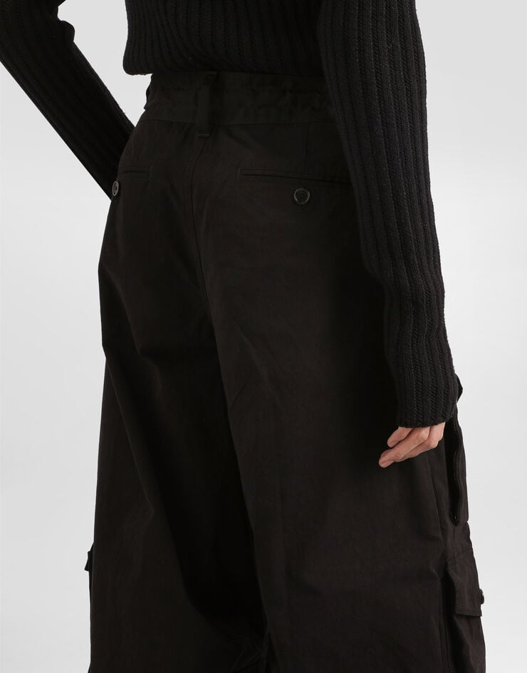 Dolce & Gabbana Cargohose aus Faille  Black GP15UTHUMS8