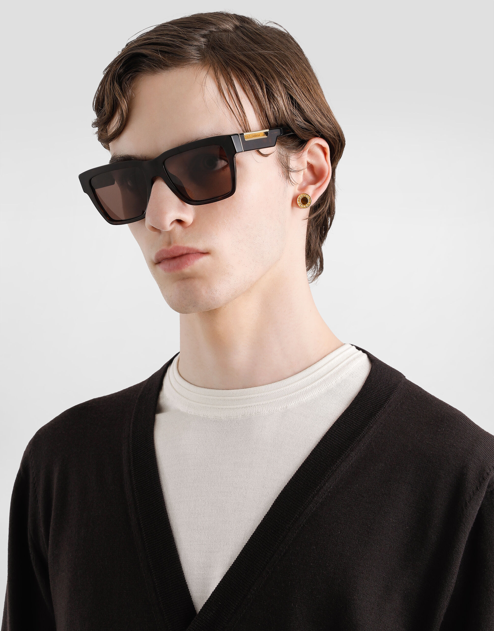 Goldのメンズ DGロゴ＆ストーン ピン イヤリング | Dolce&Gabbana®