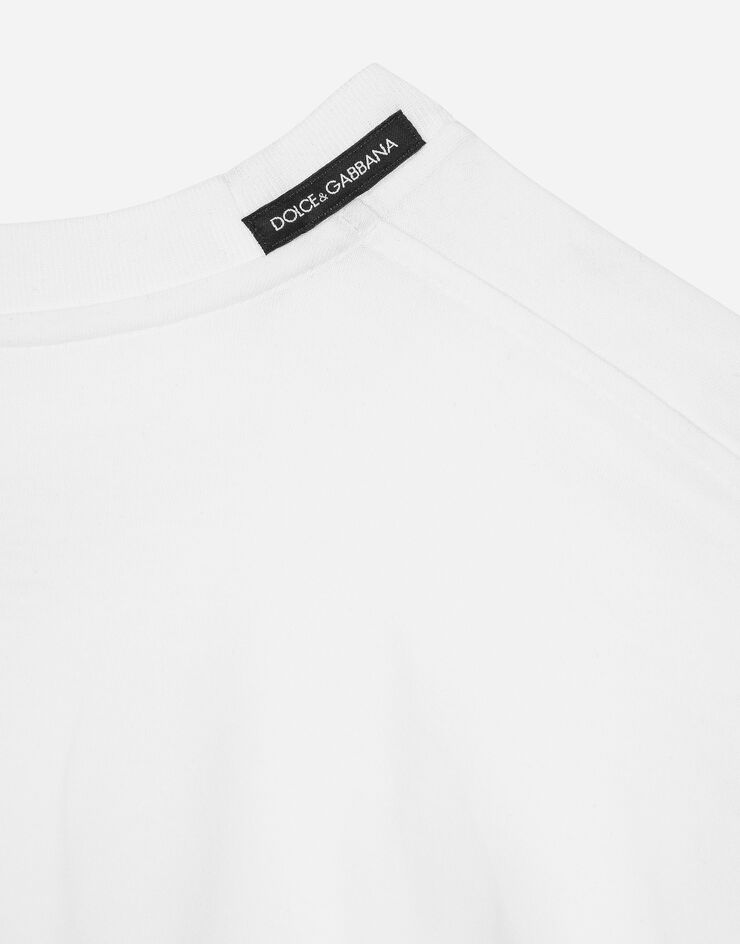 Dolce & Gabbana Short-sleeved T-shirt with DG logo patch White G8PN9ZG7M2F