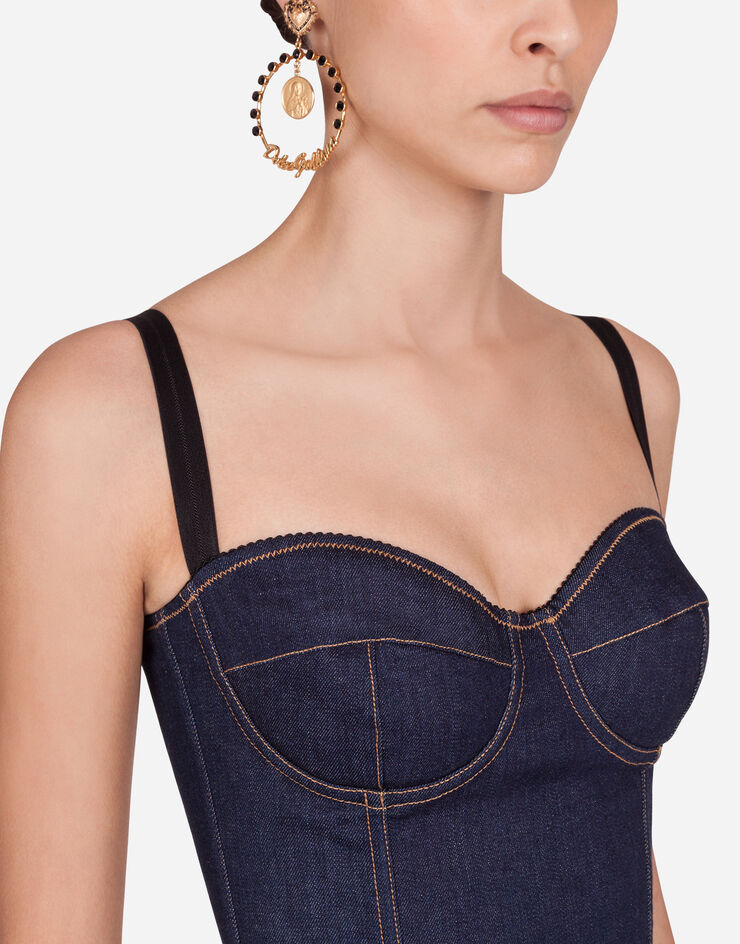 Dolce & Gabbana Denim corset AZUL F73H5DG898Z