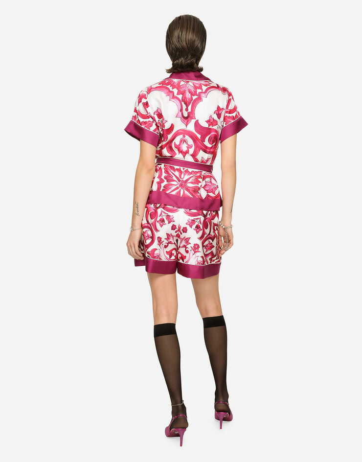 Dolce&Gabbana Majolica-print twill pajama shorts Multicolor FTAM7THI1BG