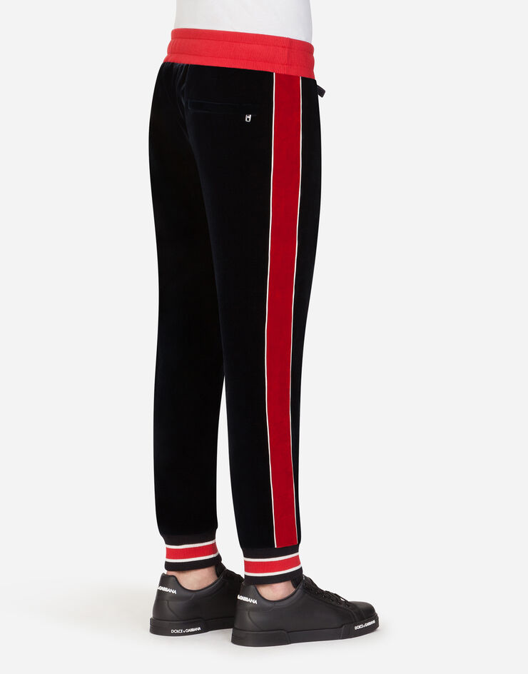Dolce & Gabbana VELVET JOGGING PANTS BLUE GYUPATFUVJC