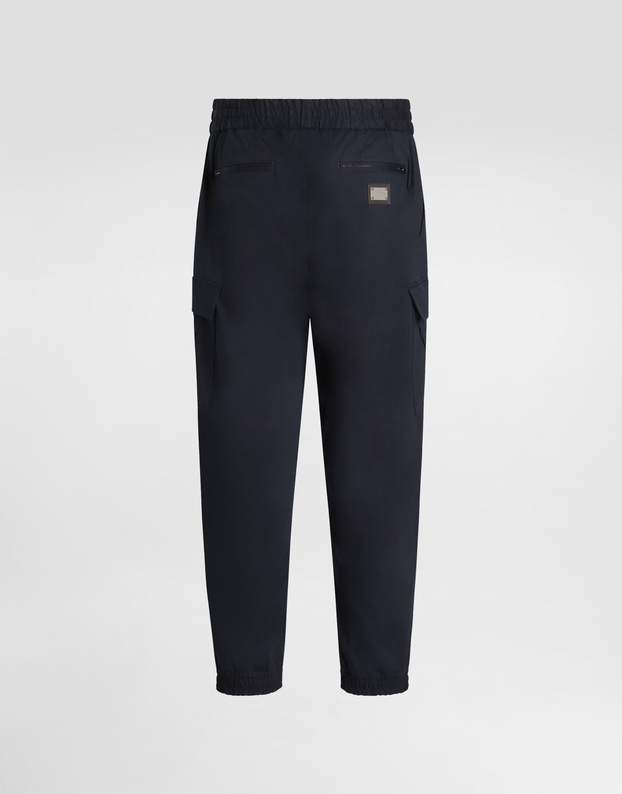 Cotton cargo pants with branded tag in Blue for Men