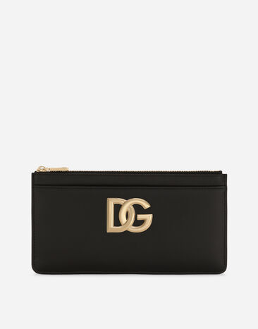 Dolce & Gabbana Portacarte grande in pelle di vitello con logo DG Nero BI1261AW576