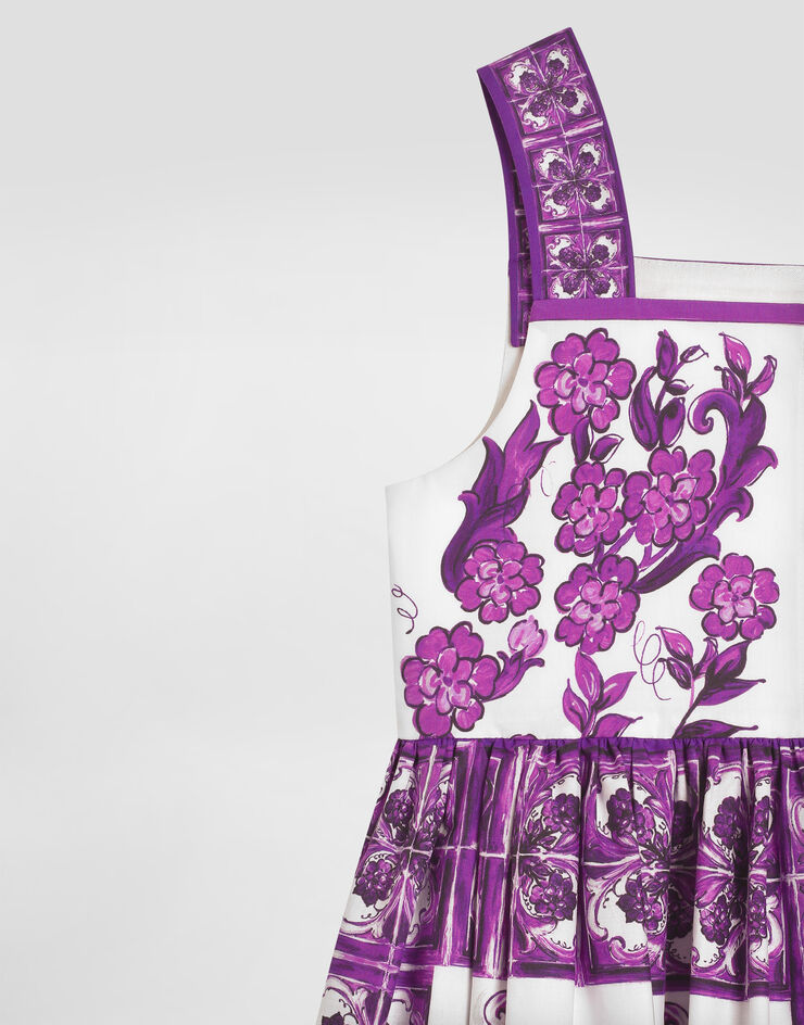 Dolce & Gabbana 马约利卡印花府绸无袖连衣裙 Multicolor L54DH7HH5EN