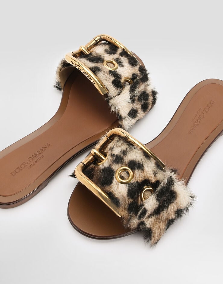 Dolce & Gabbana Leo-print flat slippers Print CQ0681A0081