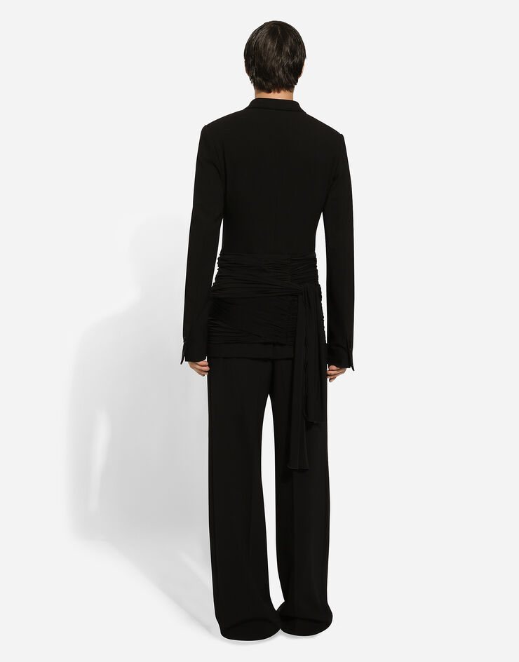 Dolce & Gabbana Veste croisée ajustée en laine stretch Noir G2TM9TFUBFY