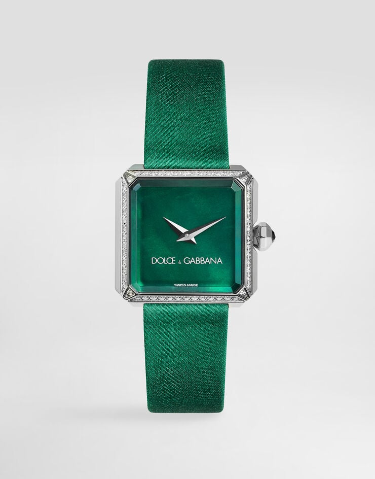 Dolce & Gabbana Sofia watch in stainless steel with colorless diamonds Dark green WWJC2SXCMDT
