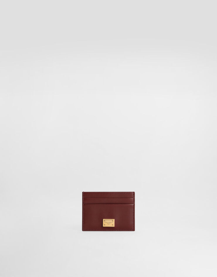 Dolce & Gabbana Plongé calfskin card holder Bordeaux BI0330A9S25