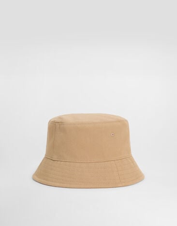 Dolce & Gabbana Fischerhut aus Canvas mit Logoplakette Beige LB5H55G7O3A