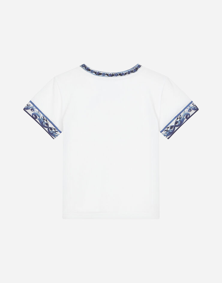 Dolce & Gabbana Jersey T-shirt with DG logo Multicolor L2JT9PG7E9R