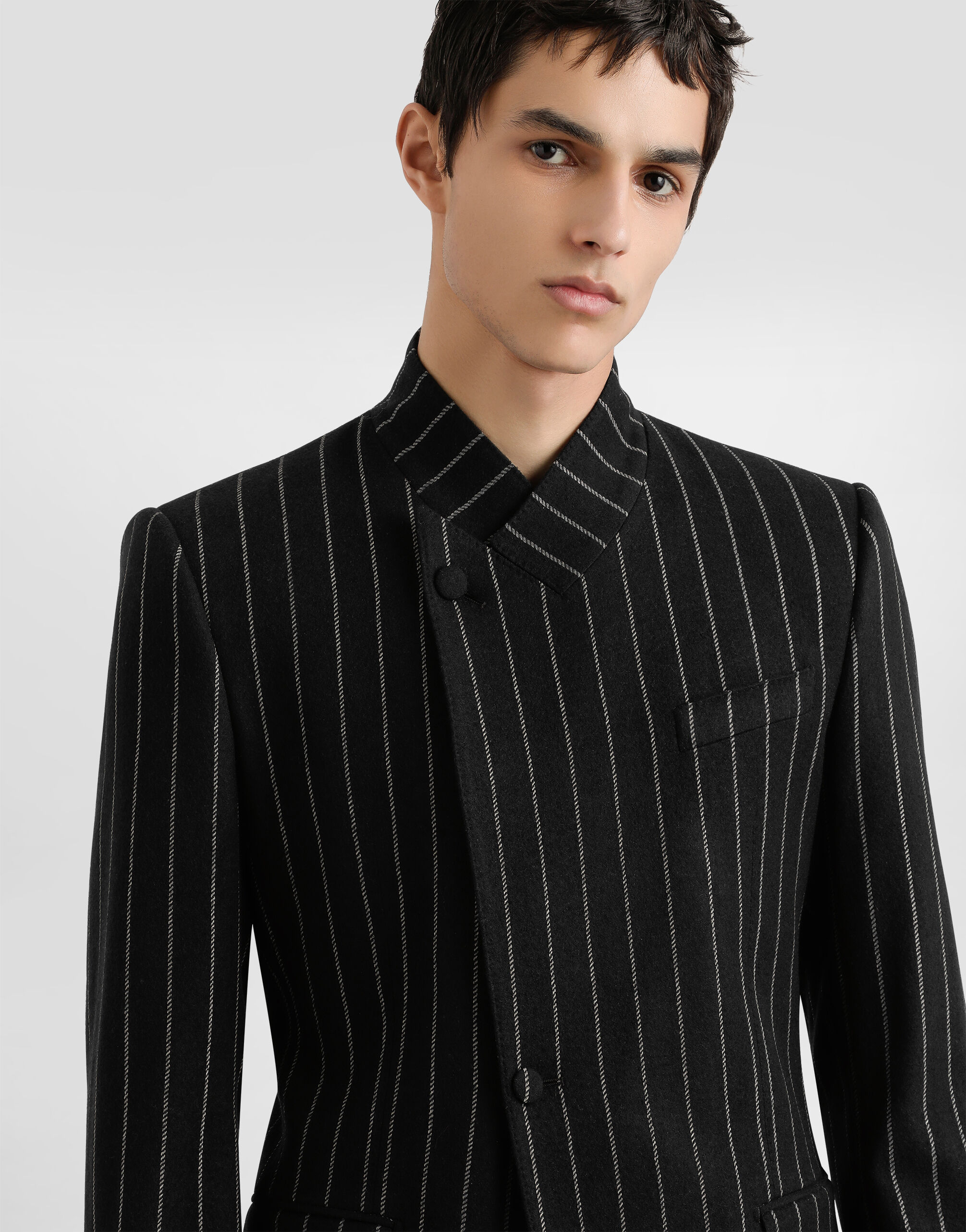 Single-breasted sicilia jacket in stripedwool in Multicolor for