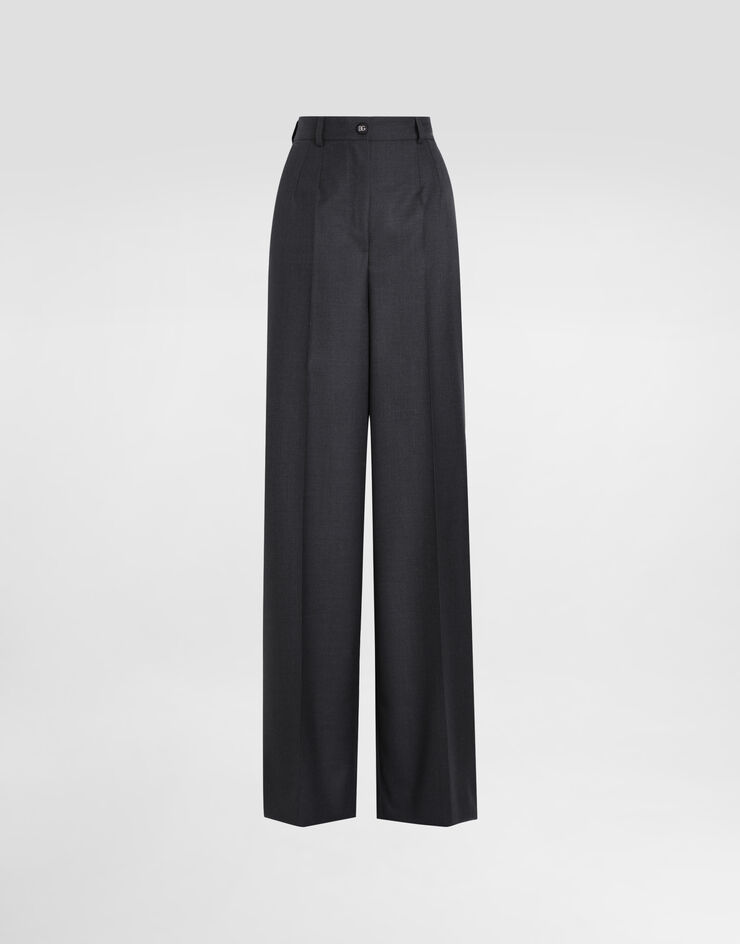 Dolce & Gabbana Woolen palazzo pants Grey FTC1DTFU287