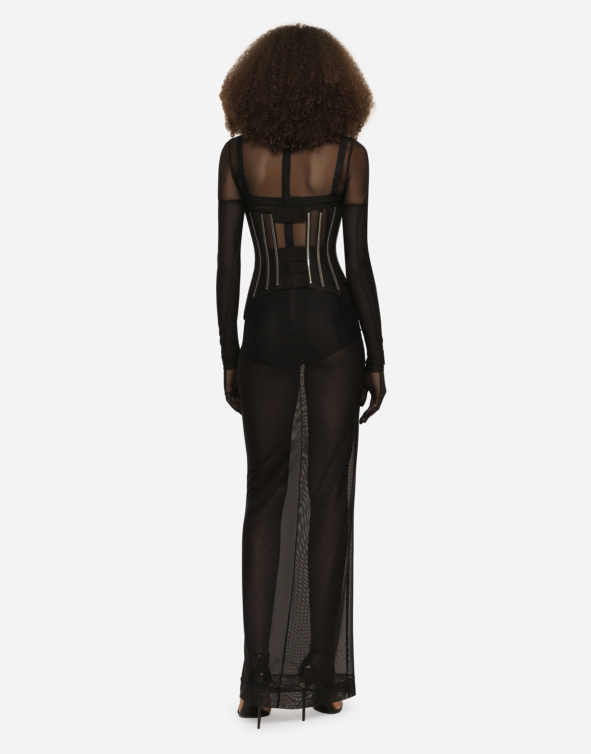 Dolce and gabbana black tulle dress 2025