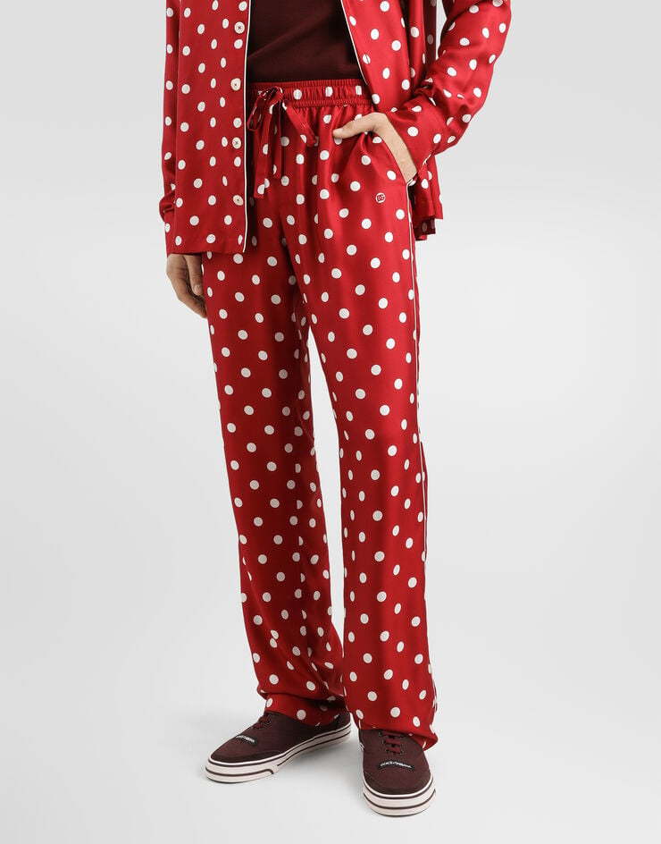 Dolce & Gabbana Polka dot-print Vanity silk twill trousers Dolce & Gabbana Polka dot-print Vanity silk twill trousers Multicolor GVRMATIS13M