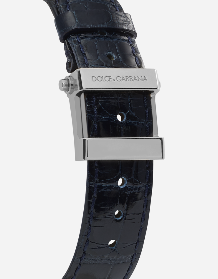 Dolce & Gabbana Reloj de oro y pavés de diamantes Azul/Oro Blanco WWJE1GXPI02