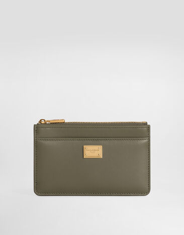 Dolce & Gabbana Plongé calfskin card holder Green BI1261A9S25