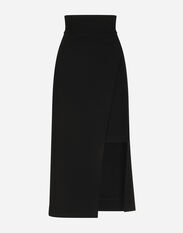 Dolce & Gabbana Calf-length skirt with jersey mini skirt Black F4CB0TFUTBI