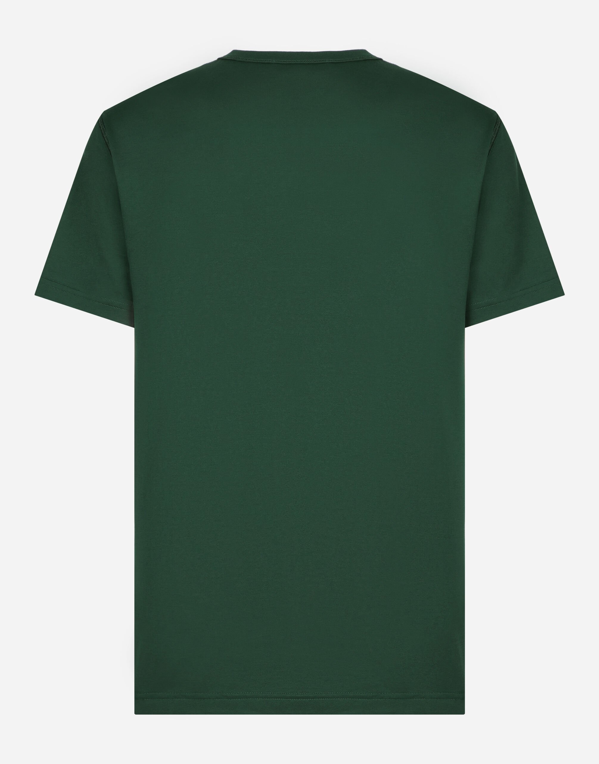 Camiseta de algodon con placa con logotipo en Multicolore de Hombre Dolce Gabbana
