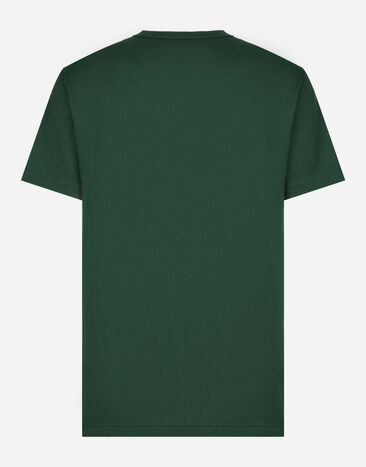 Dolce & Gabbana T-shirt cotone con placca logata Multicolore G8PT1TG7F2I