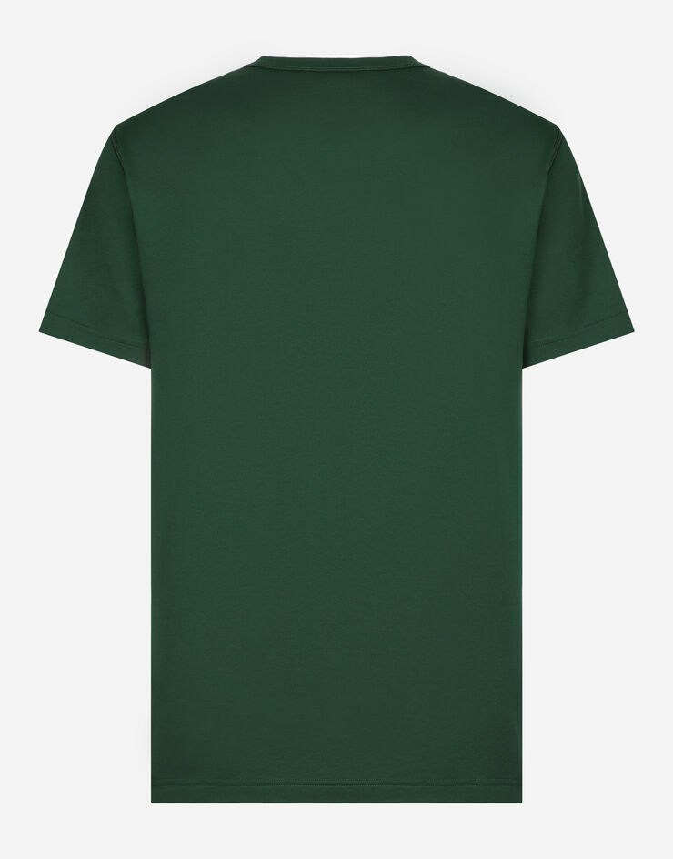 Dolce&Gabbana Cotton T-shirt with branded tag Multicolor G8PT1TG7F2I
