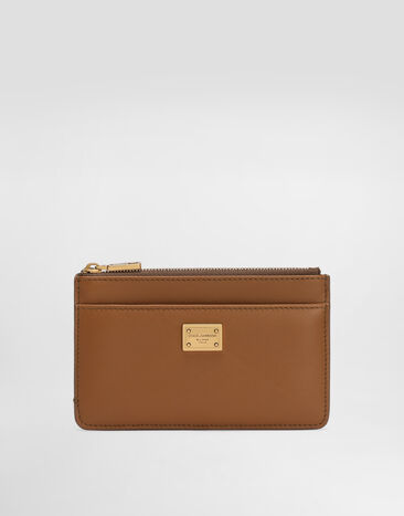 Dolce & Gabbana Tarjetero en piel de becerro plongé Marrón BI1261A9S25