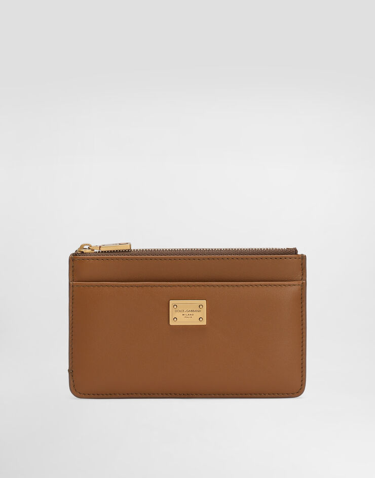 Dolce & Gabbana Tarjetero en piel de becerro plongé Marrón BI1261A9S25