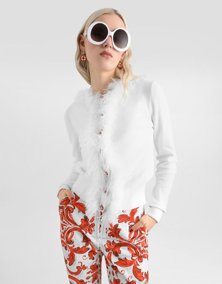 Dolce & Gabbana Cardigan en coton Dolce & Gabbana Cardigan en coton White FXVFEZJBCKD