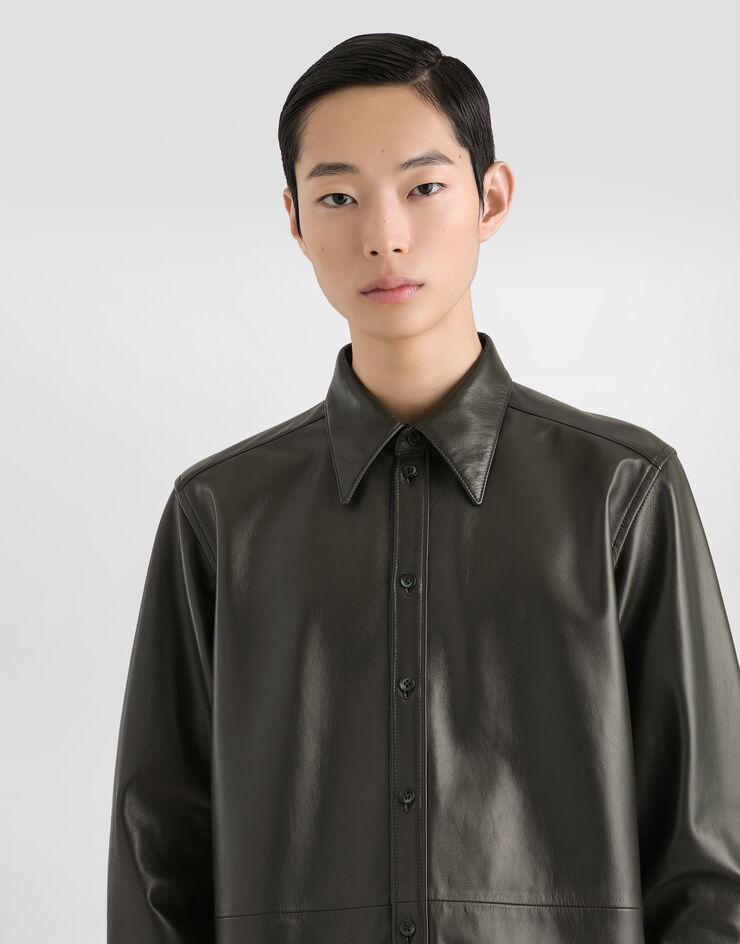 Dolce & Gabbana Nappa leather shirt Green G5NP9LHULFY