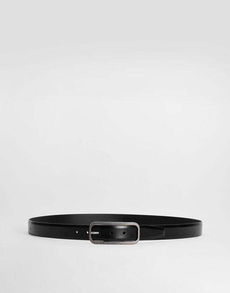 Dolce & Gabbana Cinturón en piel de becerro cepillada Black BC4957AI935